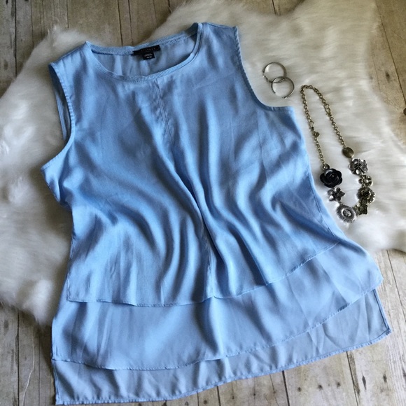 Metaphor Lt. Blue Tiered Sleeveless Top - Picture 8 of 8
